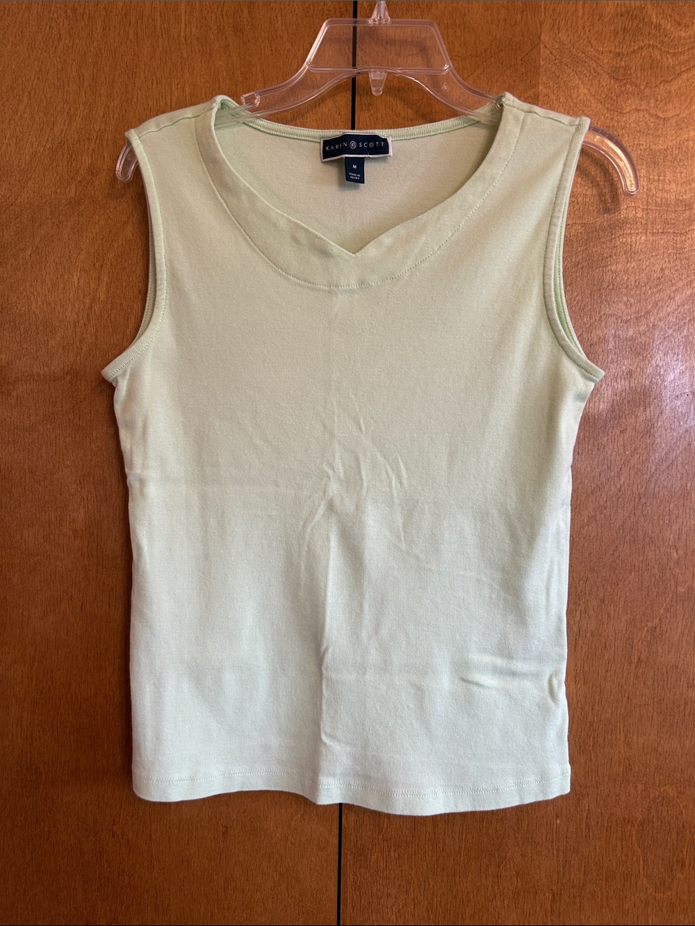 Karen Scott Sleeveless V-Neck Tank Top - Light Green